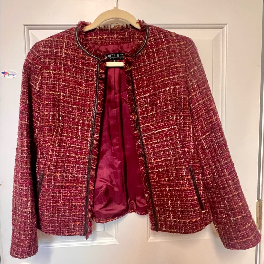 Lafayette 148 New York Red Tweed Blazer